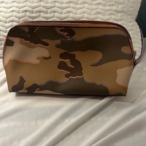 Camo print Coach makeup bag